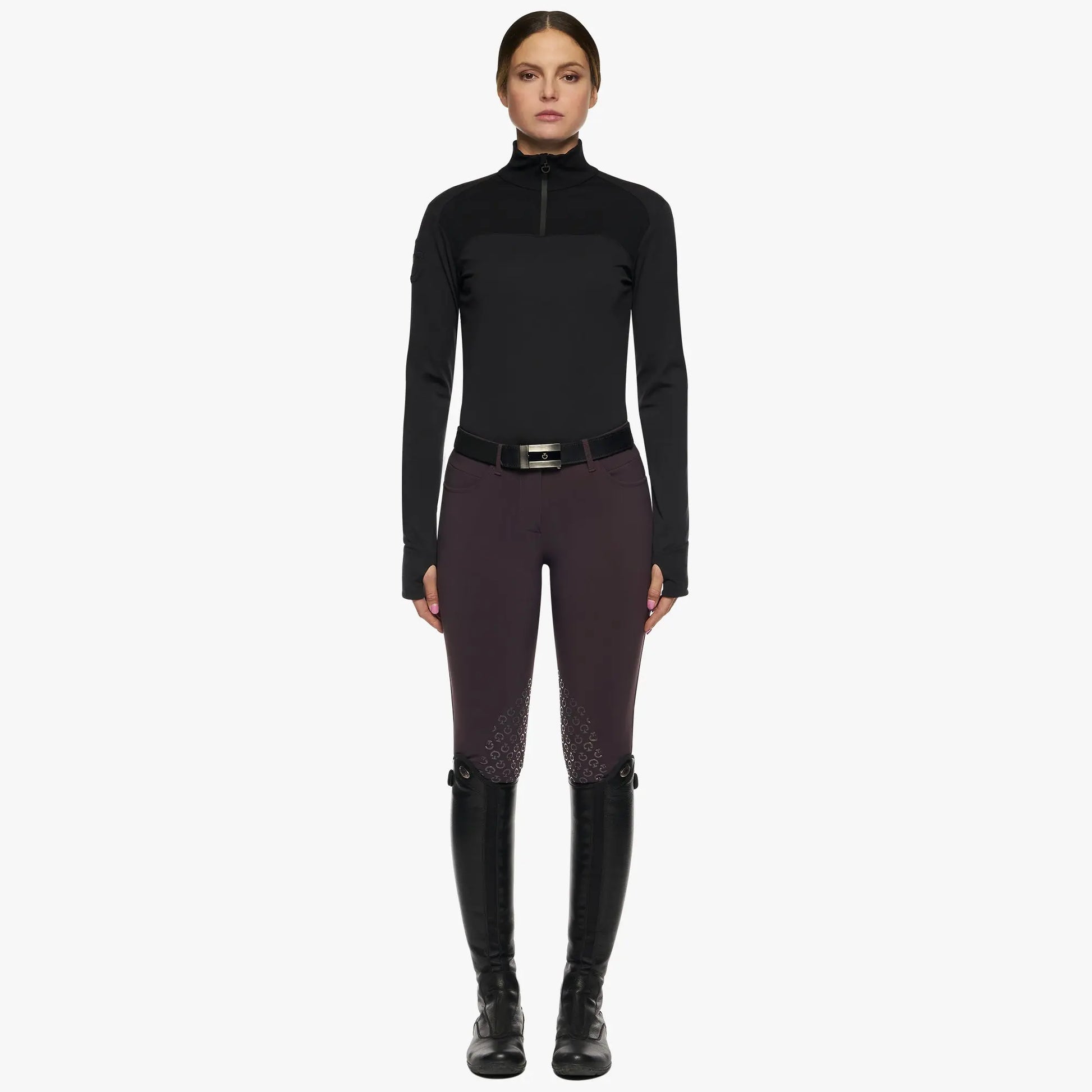 Women’s Tech Wool Half Zip Turtleneck Cavalleria Toscana - Nellas Horsewear