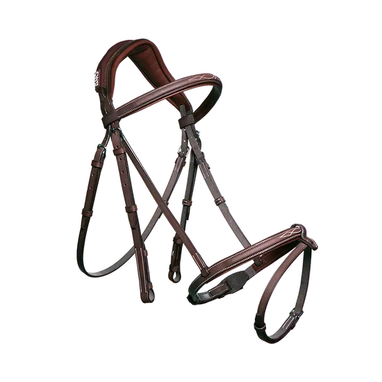 Anatomic French Noseband Horse Bridle with Fancy Stitching CWD