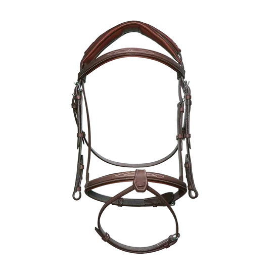 Anatomic French Noseband Horse Bridle with Fancy Stitching CWD CWD