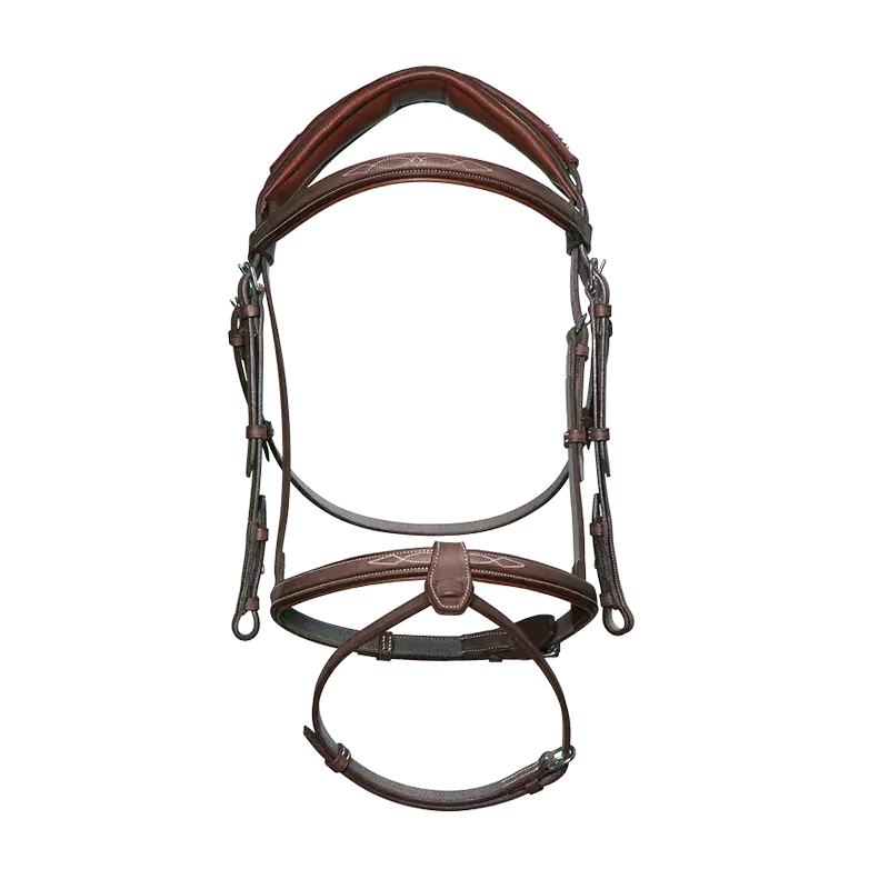 Anatomic French Noseband Horse Bridle with Fancy Stitching CWD CWD