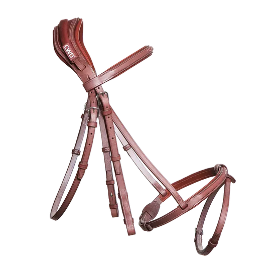Anatomic French Noseband Horse Bridle with Fancy Stitching CWD