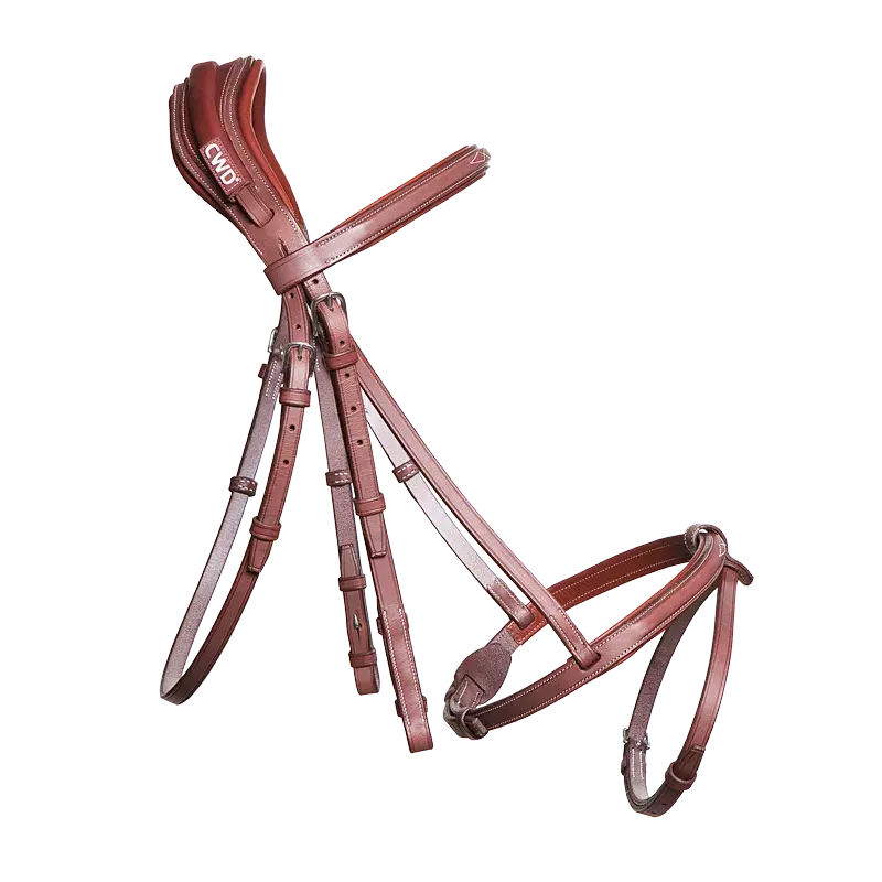 Anatomic French Noseband Horse Bridle with Fancy Stitching CWD