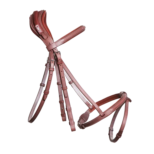 Anatomic French Noseband Horse Bridle with Fancy Stitching CWD