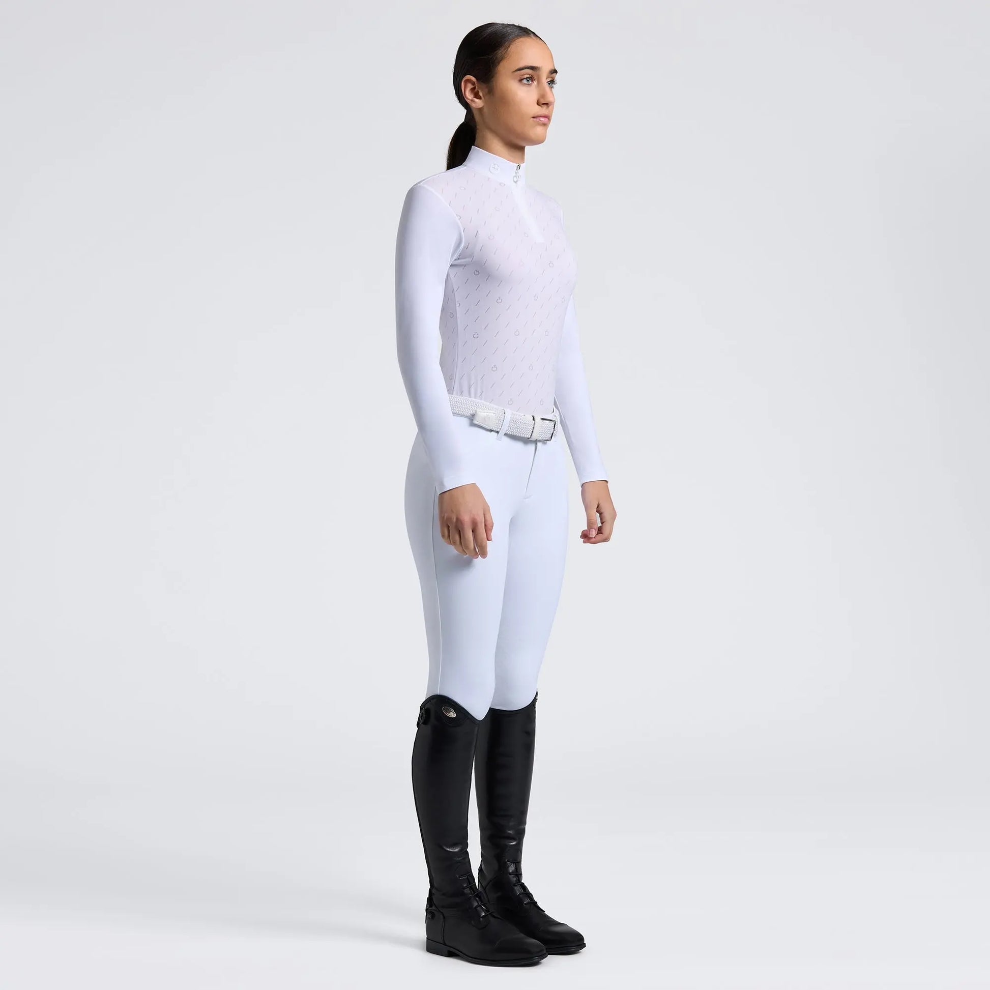 Girl’s Long Sleeve Jacquard Jersey Competition Shirt Cavalleria Toscana Cavalleria Toscana
