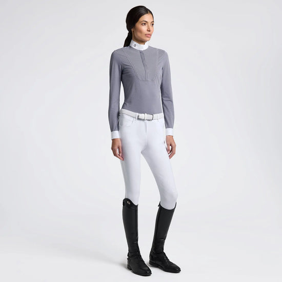 Women’s Long Sleeve Competition Shirt with Striped Pattern Cavalleria Toscana Cavalleria Toscana