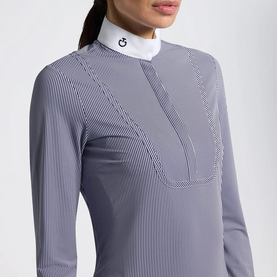 Women’s Long Sleeve Competition Shirt with Striped Pattern Cavalleria Toscana Cavalleria Toscana