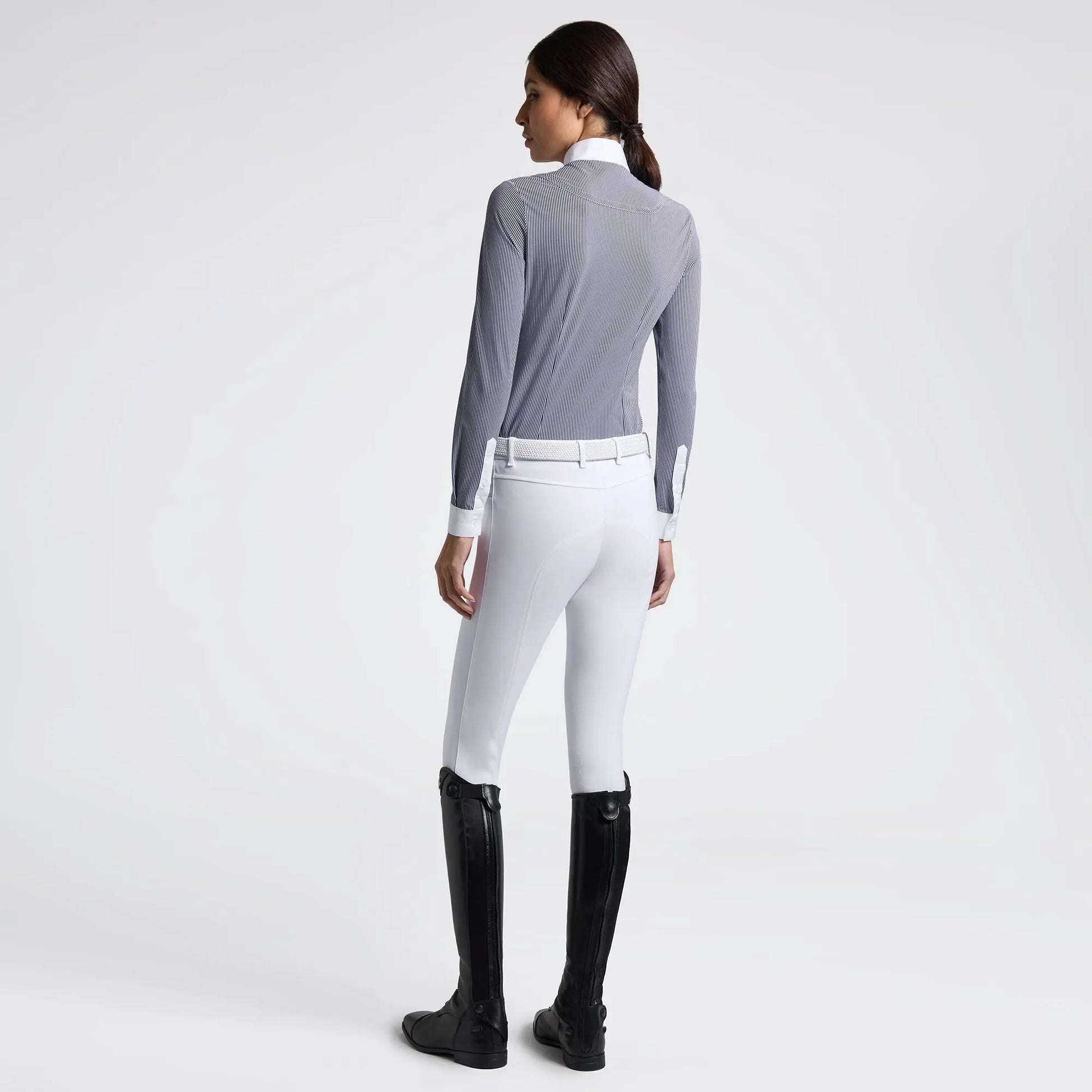 Women’s Long Sleeve Competition Shirt with Striped Pattern Cavalleria Toscana Cavalleria Toscana