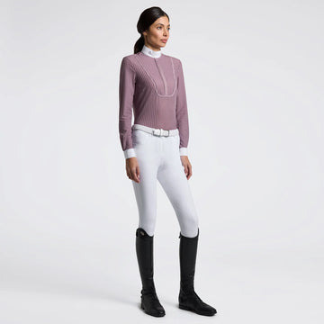 Women’s Long Sleeve Competition Shirt with Striped Pattern Cavalleria Toscana Cavalleria Toscana
