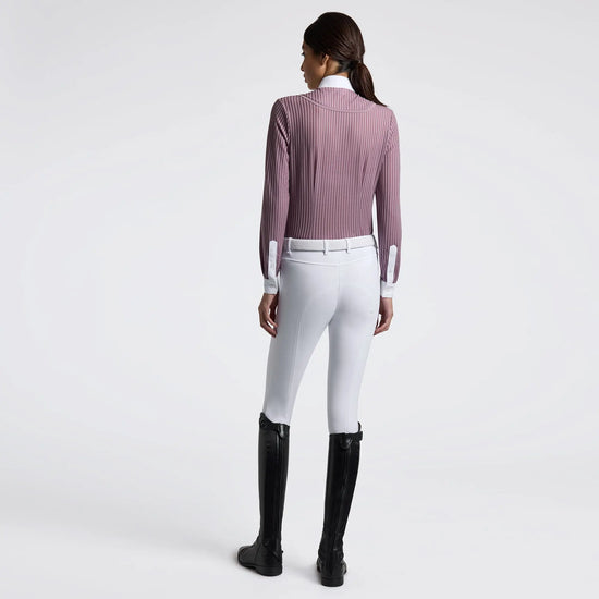 Women’s Long Sleeve Competition Shirt with Striped Pattern Cavalleria Toscana Cavalleria Toscana