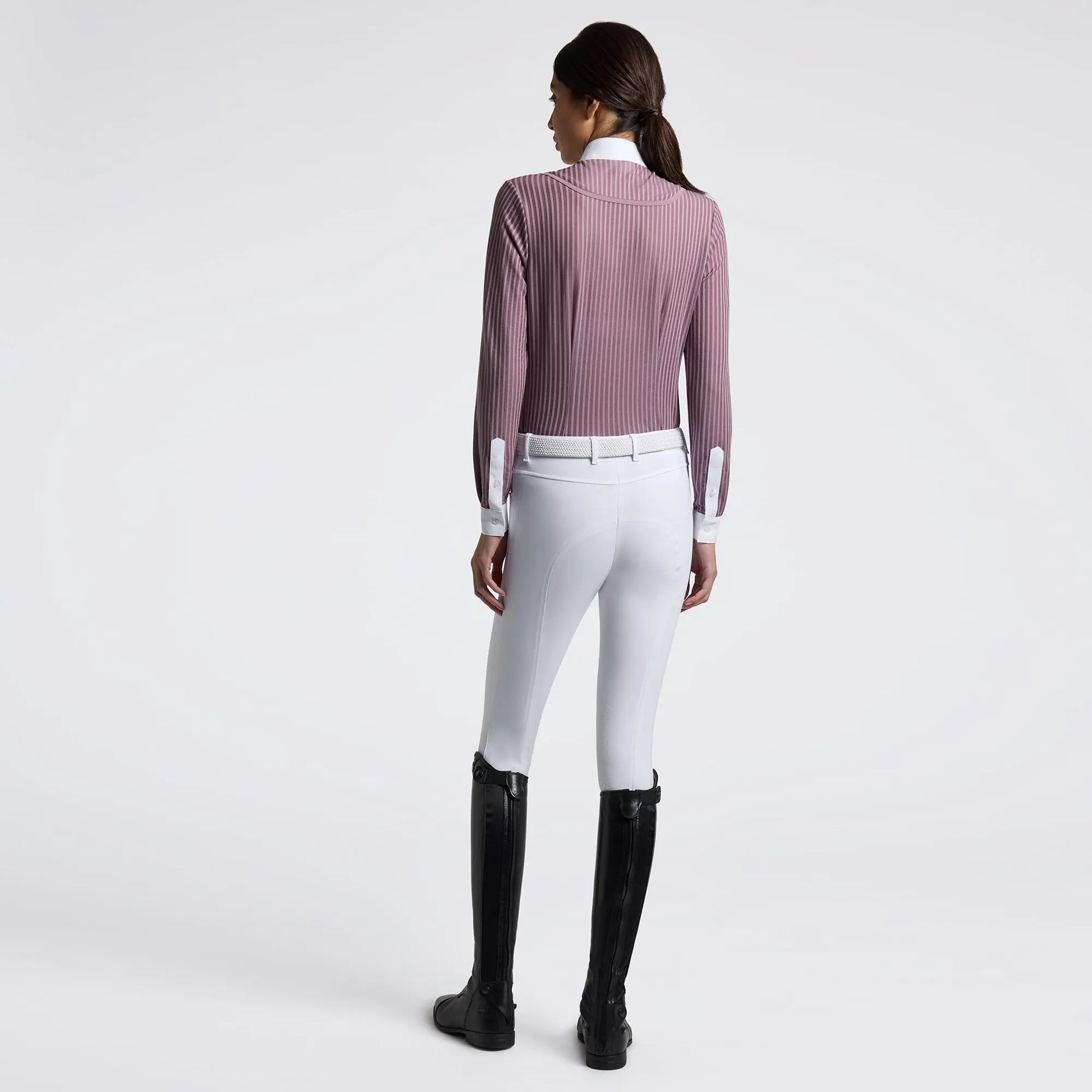 Women’s Long Sleeve Competition Shirt with Striped Pattern Cavalleria Toscana Cavalleria Toscana