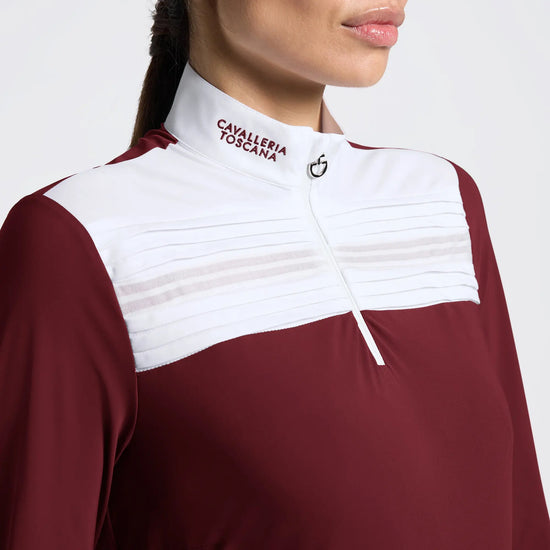 Women’s Long Sleeve Competition Shirt with Pleated Insert Cavalleria Toscana