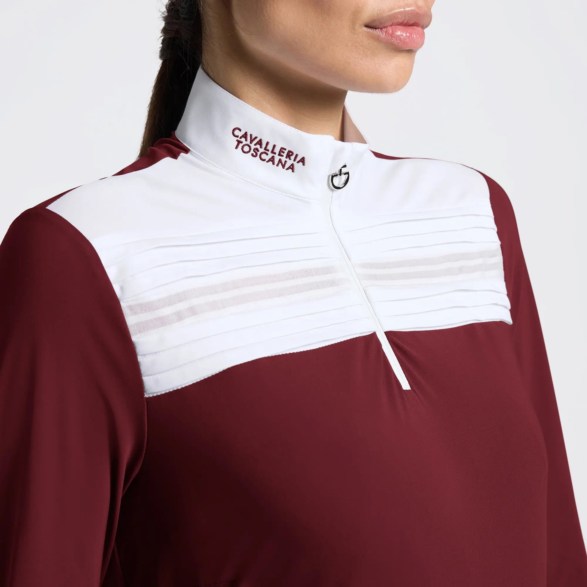 Women’s Long Sleeve Competition Shirt with Pleated Insert Cavalleria Toscana