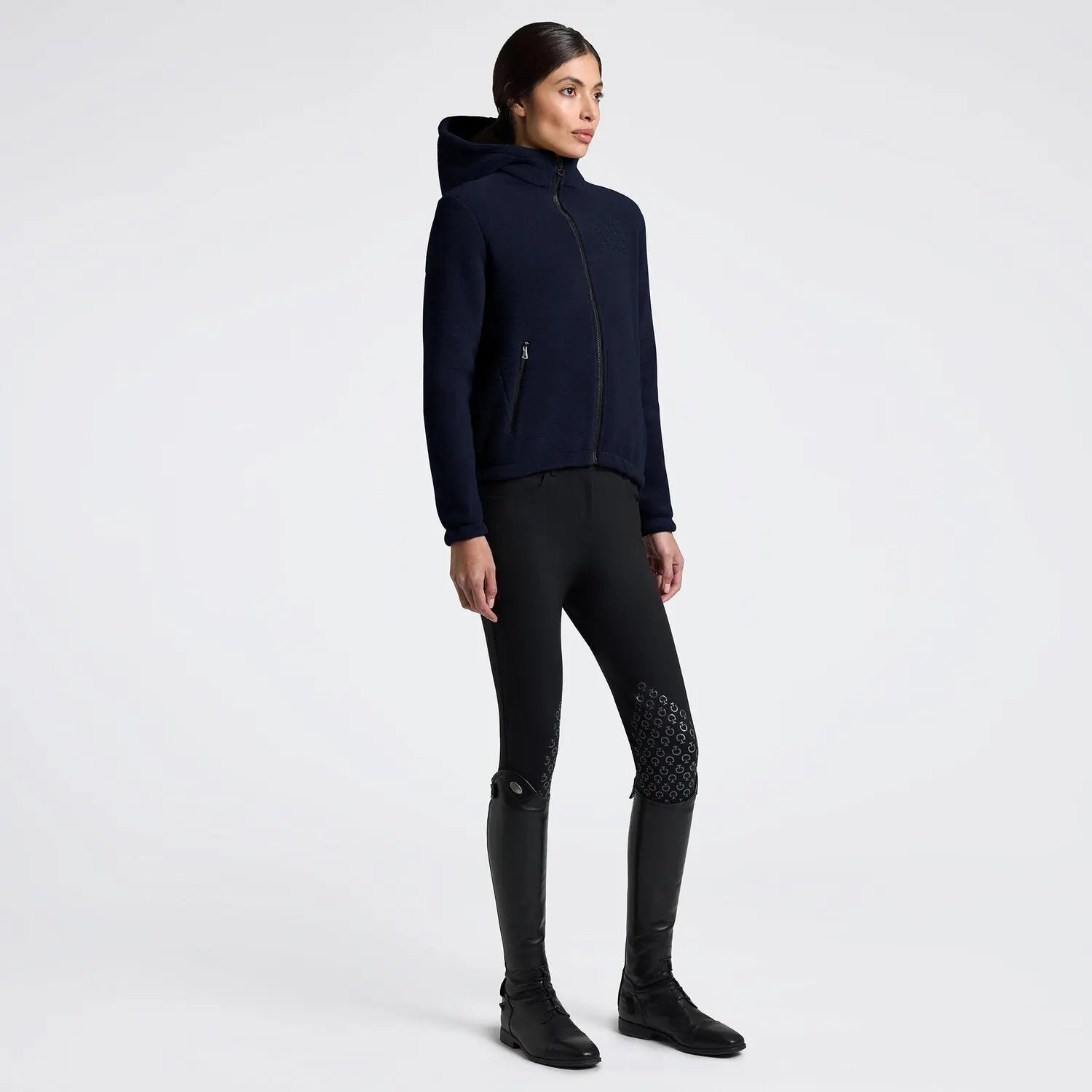 Women's Technical Fleece Zip Hoodie Cavalleria Toscana - Nellas Horsewear