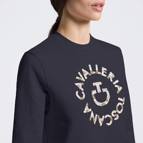 Dámska bavlnená mikina Floral Logo | Cavalleria Toscana