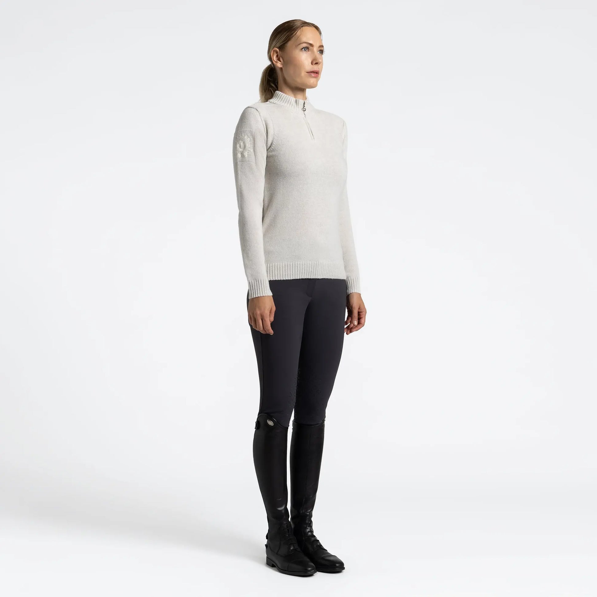Women’s Virgin Wool Turtleneck Sweater with Half Zip Cavalleria Toscana Cavalleria Toscana