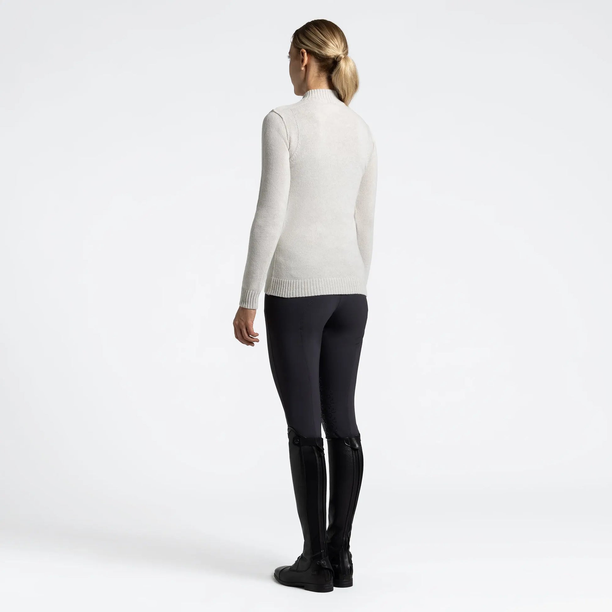 Women’s Virgin Wool Turtleneck Sweater with Half Zip Cavalleria Toscana Cavalleria Toscana