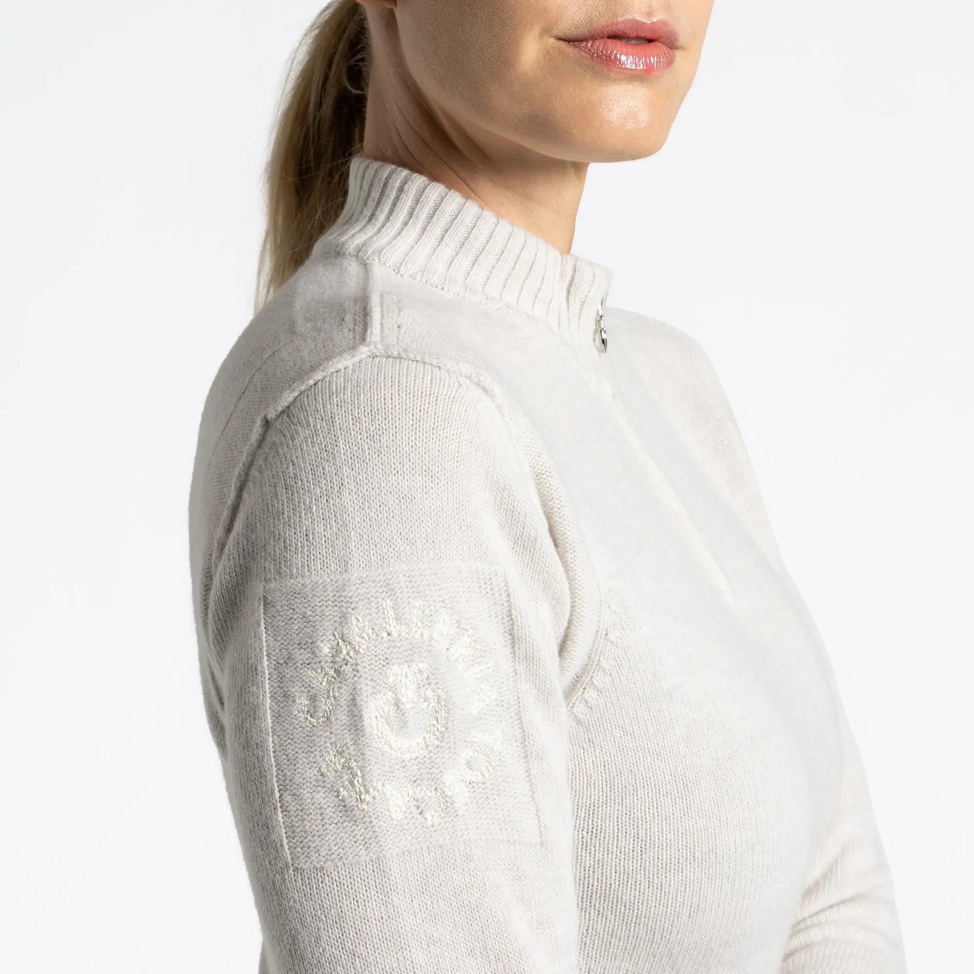 Women’s Virgin Wool Turtleneck Sweater with Half Zip Cavalleria Toscana Cavalleria Toscana