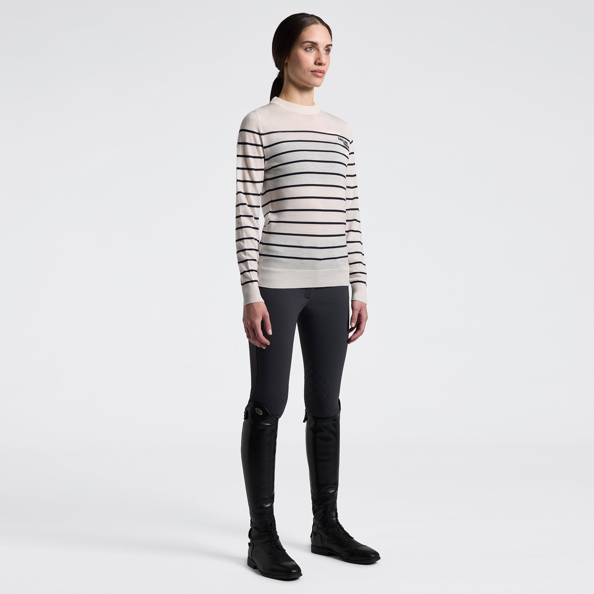 Dámsky merino sveter Striped Crew Neck | Cavalleria Toscana