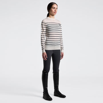 Dámsky merino sveter Striped Crew Neck | Cavalleria Toscana