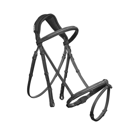 Anatomic French Noseband Horse Bridle with Fancy Stitching CWD