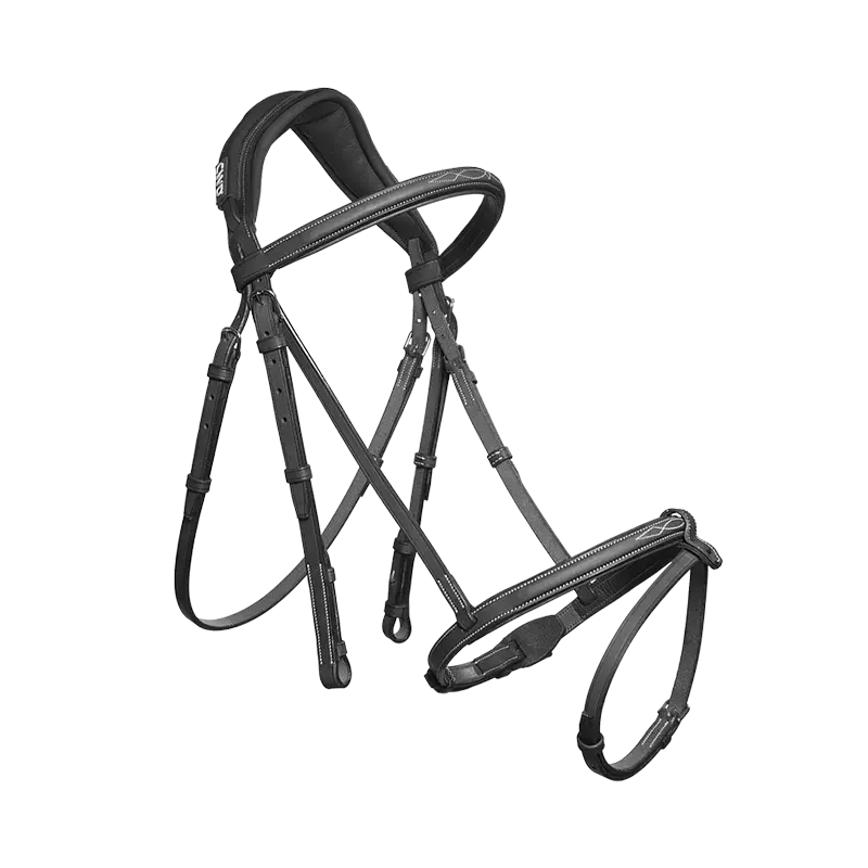Anatomic French Noseband Horse Bridle with Fancy Stitching CWD