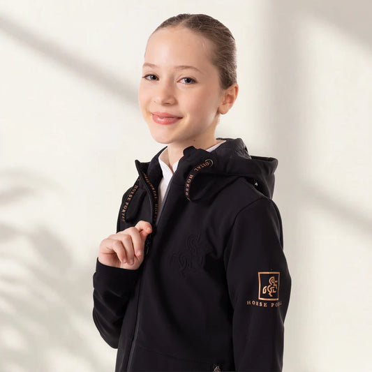 Girls' Jacket With Quilted Hoodie Horse Portal