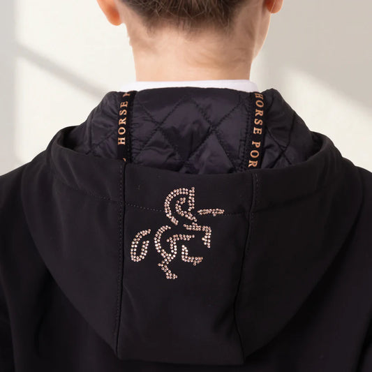 Girls' Jacket With Quilted Hoodie Horse Portal