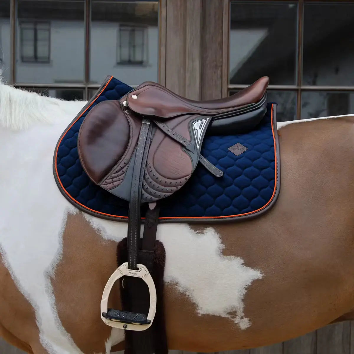 Jumping Saddle Pad Neon Leather Kentucky Horsewear - Nellas Horsewear
